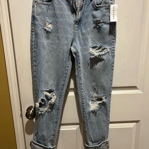 PacSun Light Blue Ripped Mom  Jeans